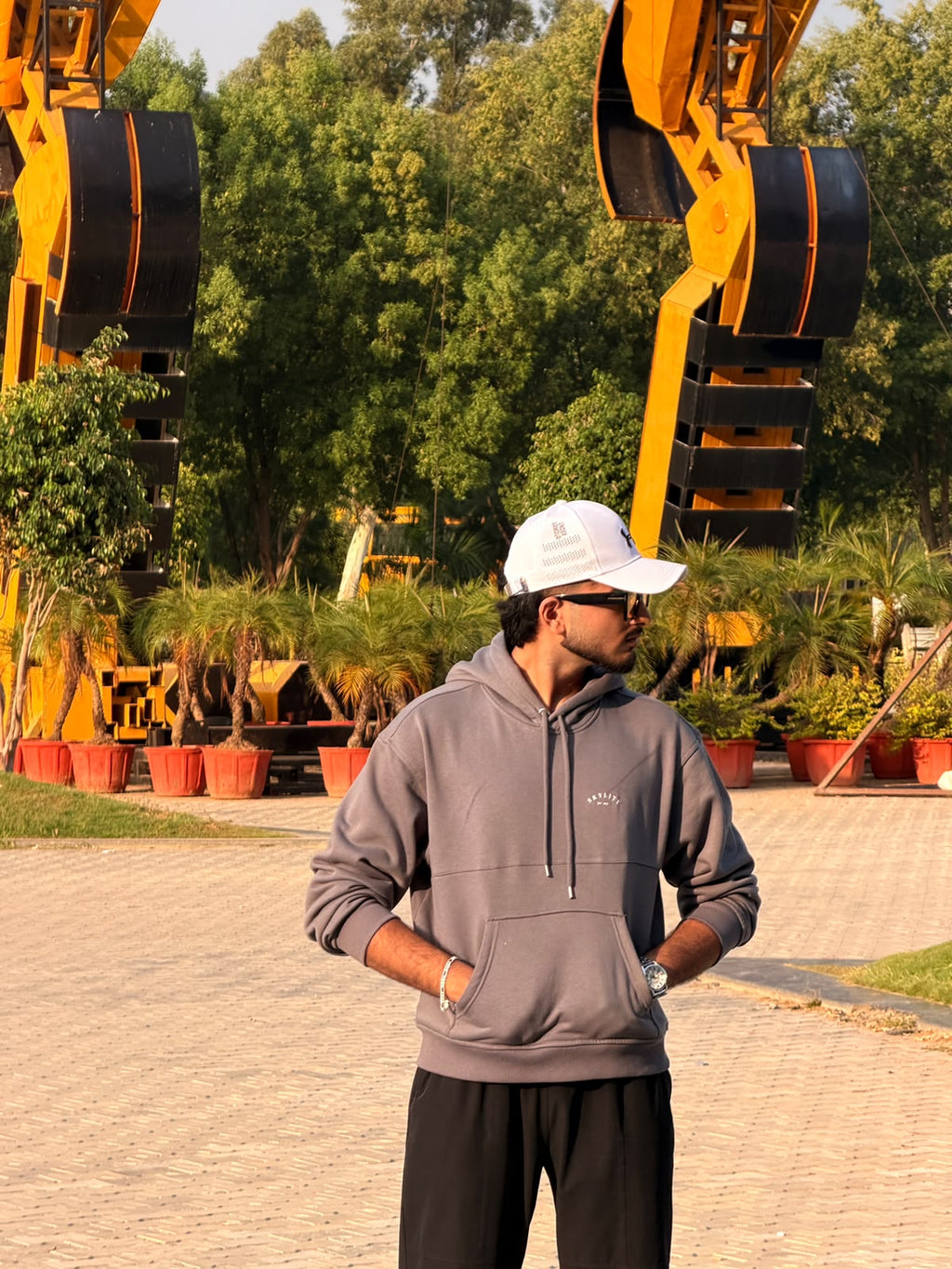 Skylite Charcoal Grey Minimal Pullover Hoodie