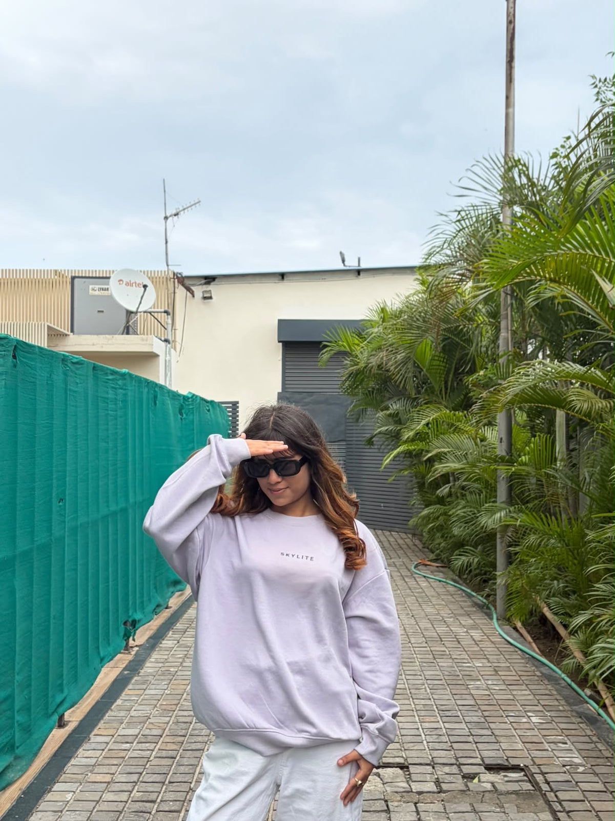 SKYLITE® Lavender Oversized Sweatshirt | Minimal Streetwear