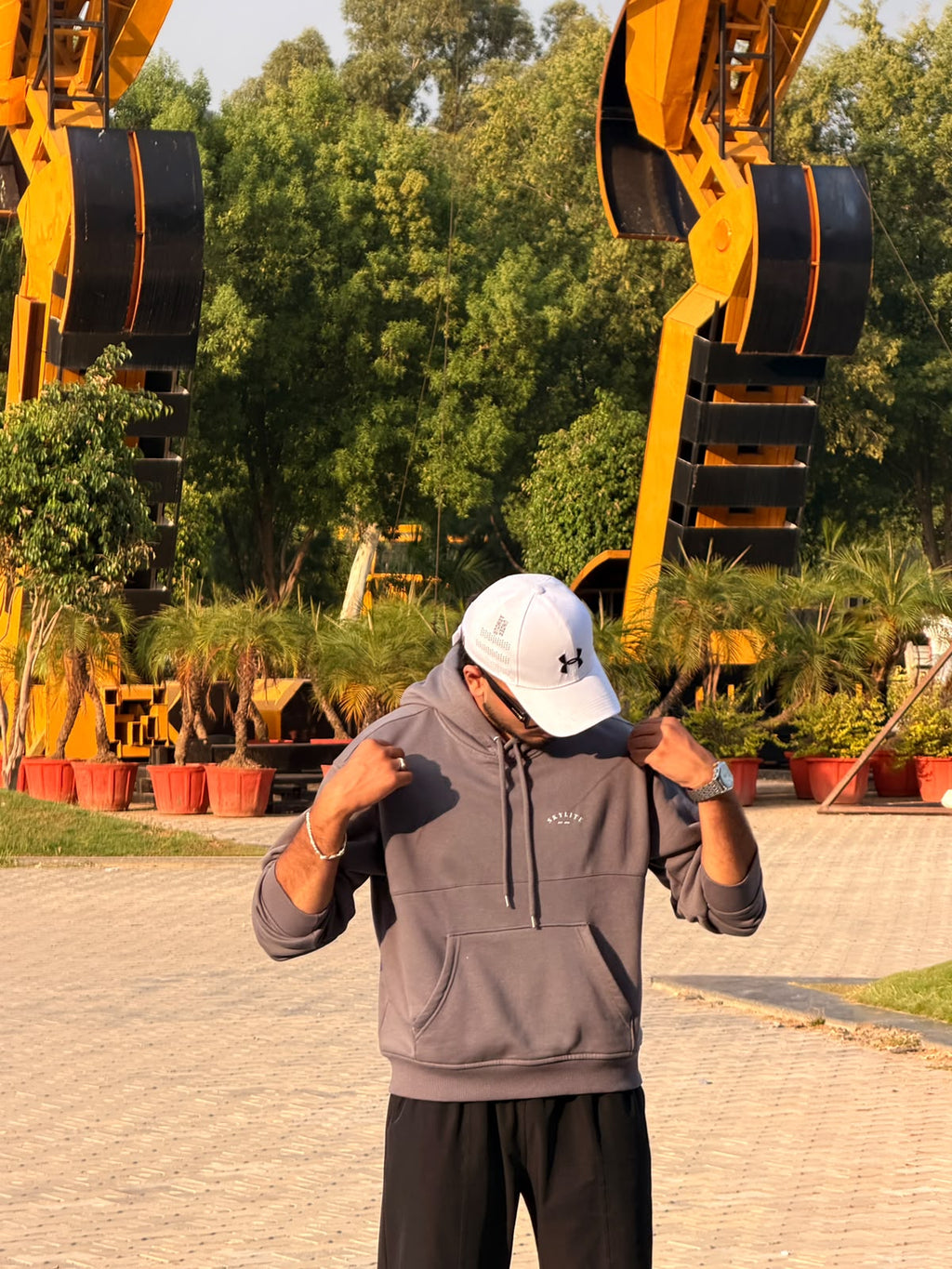 Skylite Charcoal Grey Minimal Pullover Hoodie