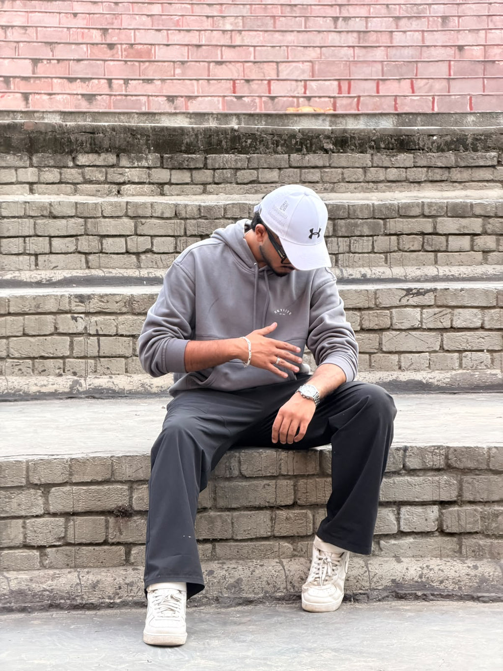 Skylite Charcoal Grey Minimal Pullover Hoodie