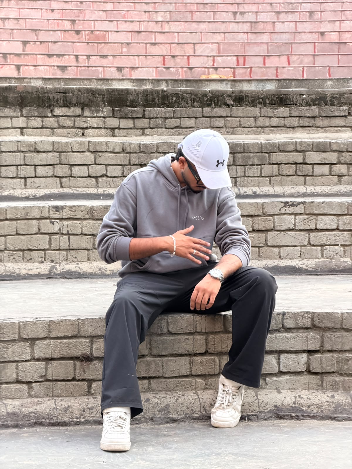 Skylite Charcoal Grey Minimal Pullover Hoodie