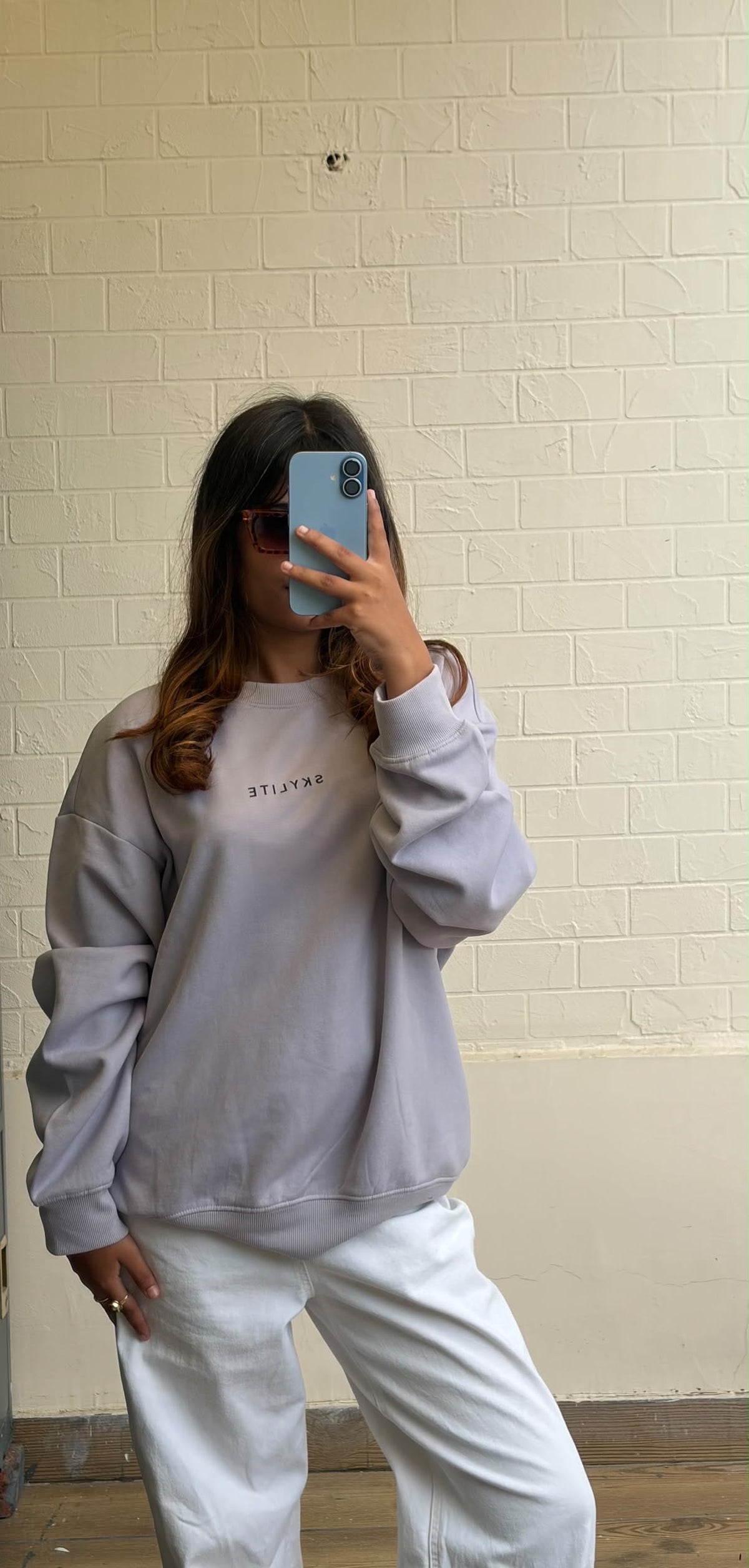 SKYLITE® Lavender Oversized Sweatshirt | Minimal Streetwear