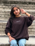 Skylite Dark Brown Oversized Crewneck Sweatshirt
