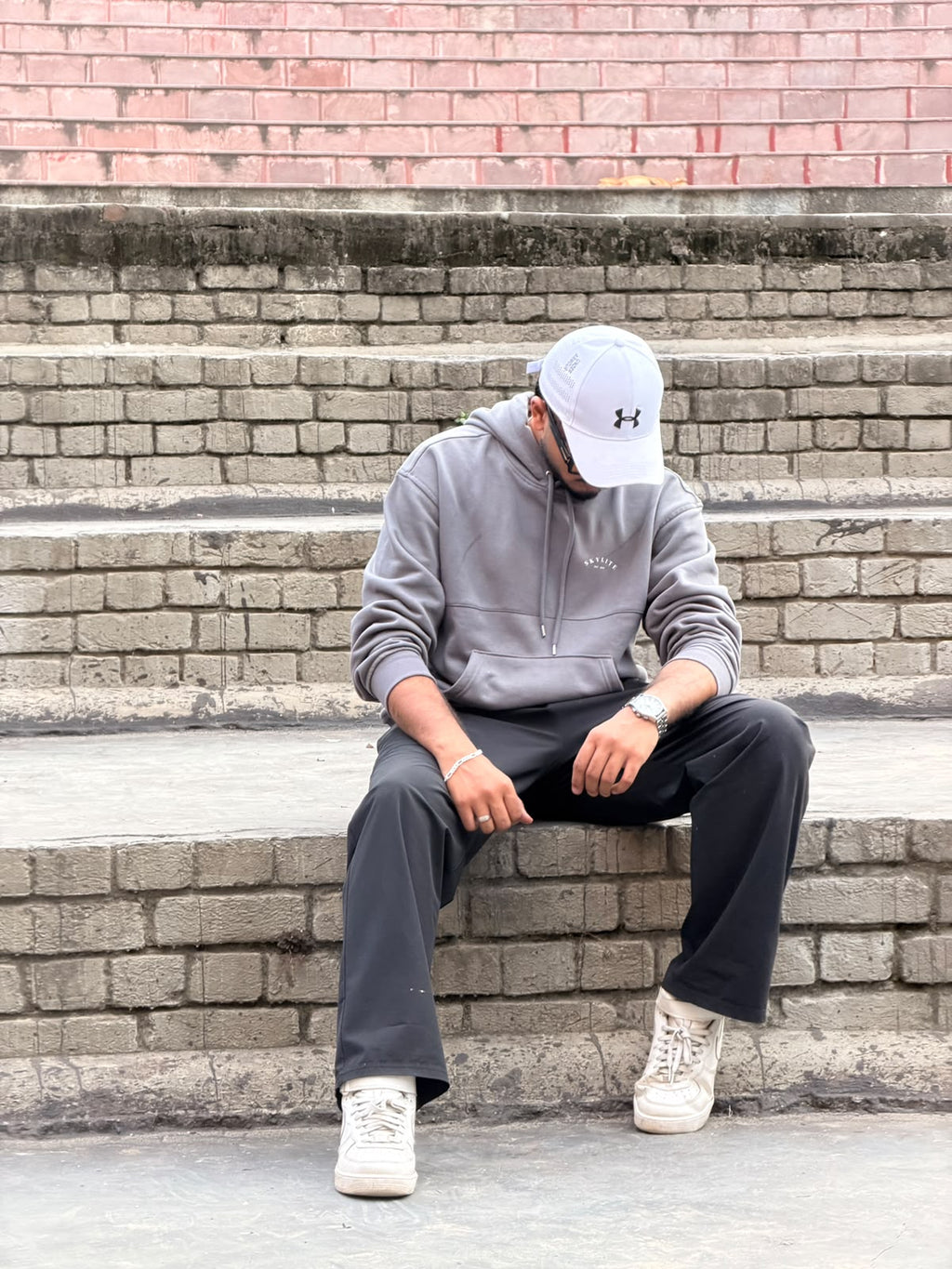 Skylite Charcoal Grey Minimal Pullover Hoodie