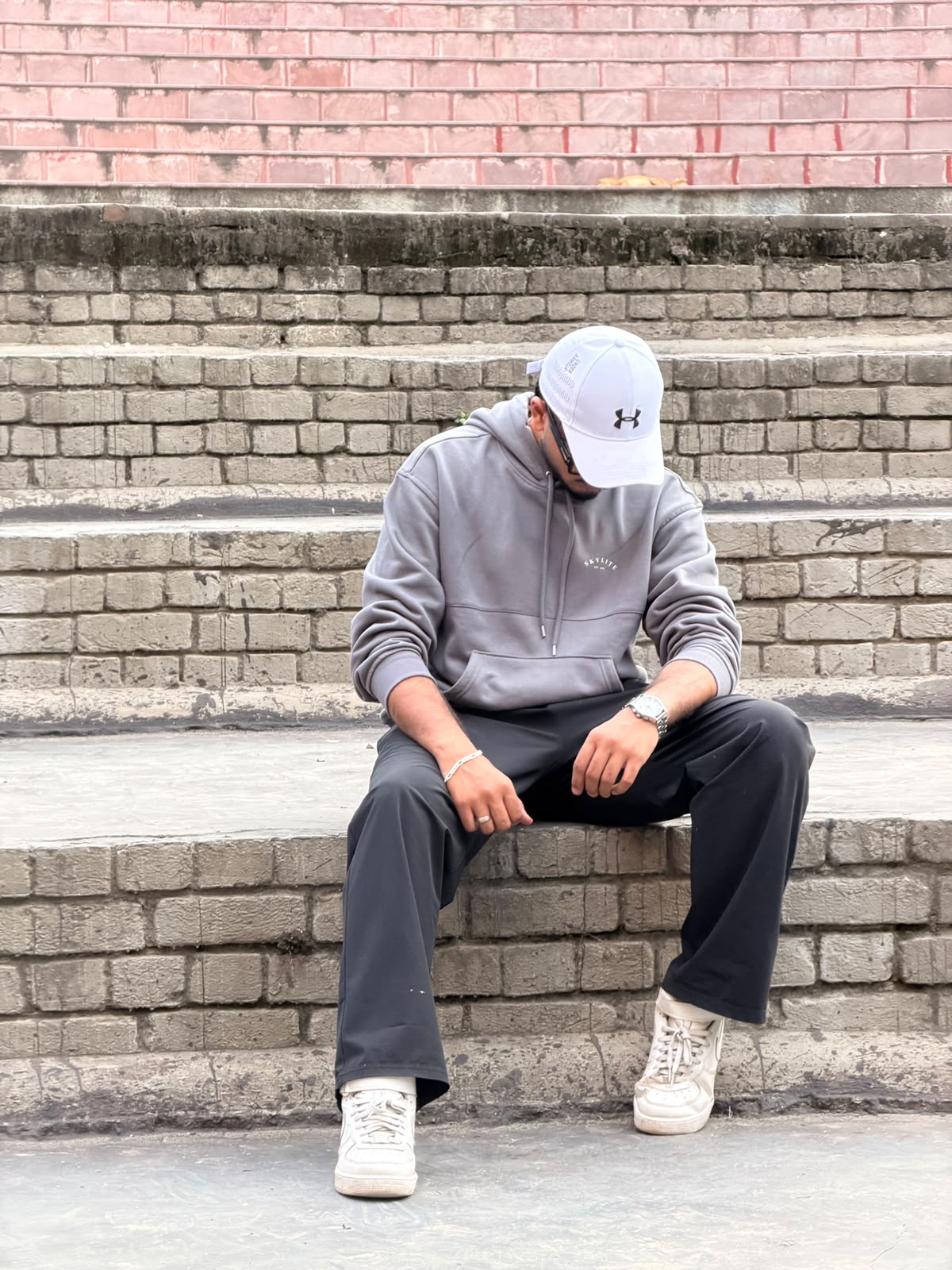 Skylite Charcoal Grey Minimal Pullover Hoodie